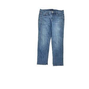 Bandolino Mandie Straight Leg Women's size 10P Dark Wash Blue Denim Jeans